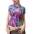 thumbnail image 1 of TRKIYQC Camiseta Bodycon para Mujer, Camisetas de Manga Corta con Cuello Redondo con Estampado de Retrato Azul Púrpura, S/ M/ L TRKIYQC Vida cotidiana, 1 of 9