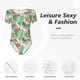thumbnail image 4 of Fotbe Flamingo And Monstera Body de Mujer con Cuello Redondo y Mangas Cortas, Sin Mangas Ajustado, Suave, Cómodo y Básico-XX-Large, 4 of 7