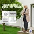 thumbnail image 2 of KFFKFF Outdoor Handrails for 1-2 Steps, Stair Hand Rail Kit with Installation Tools, Durable Carbon Steel Railings, Ideal for Seniors, Suitable for Concrete Steps, Porches & Decks, White Arch Design, 2 of 9