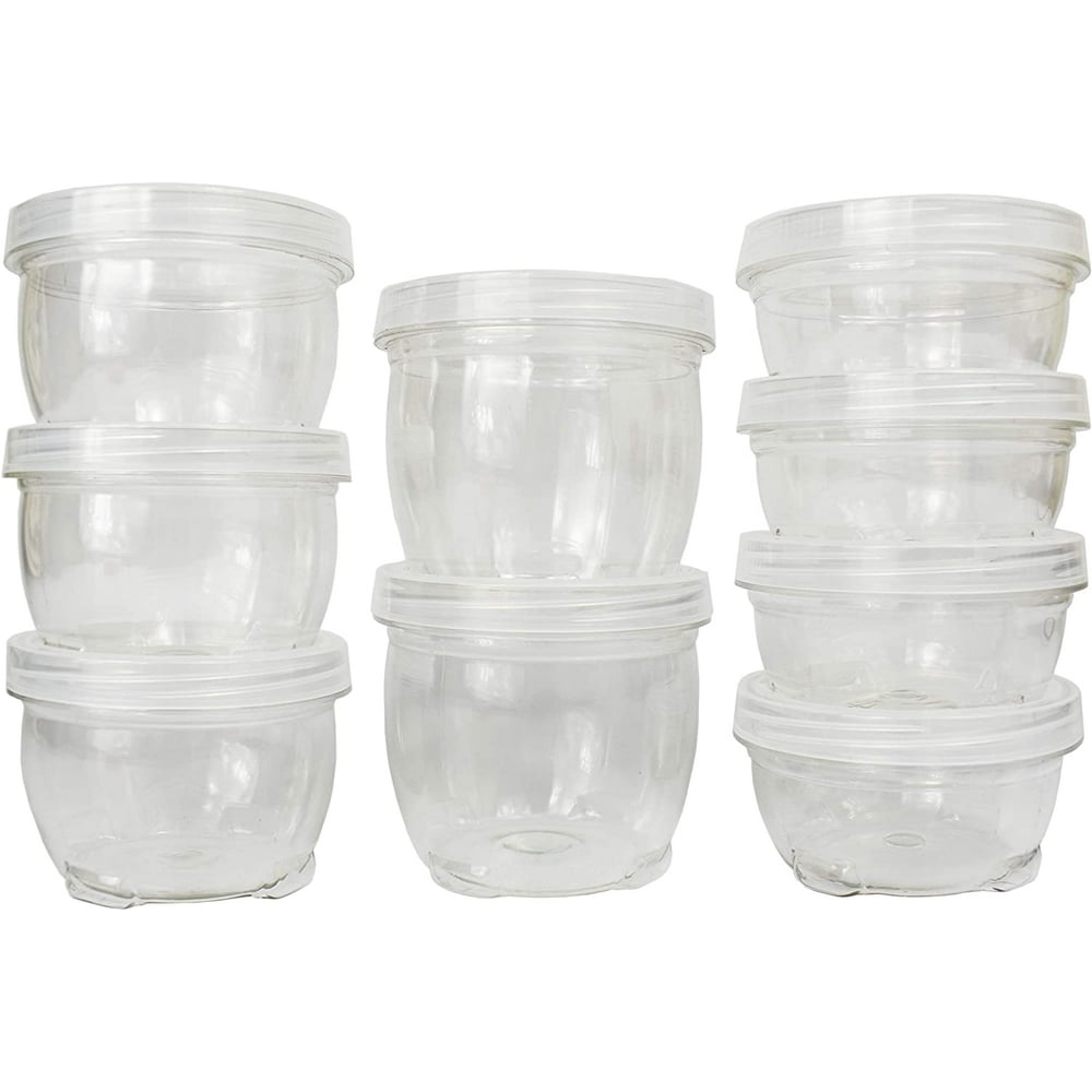 Set of Durable Twist Top Storage Containers for Food, Crafts, and