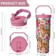 thumbnail image 5 of 1pc Dog 30oz Tumbler with Straw & Handle - Insulated Stainless Steel Cup | Holiday Gift for Man Women (Christmas, Valentine's, Birthday), 5 of 7