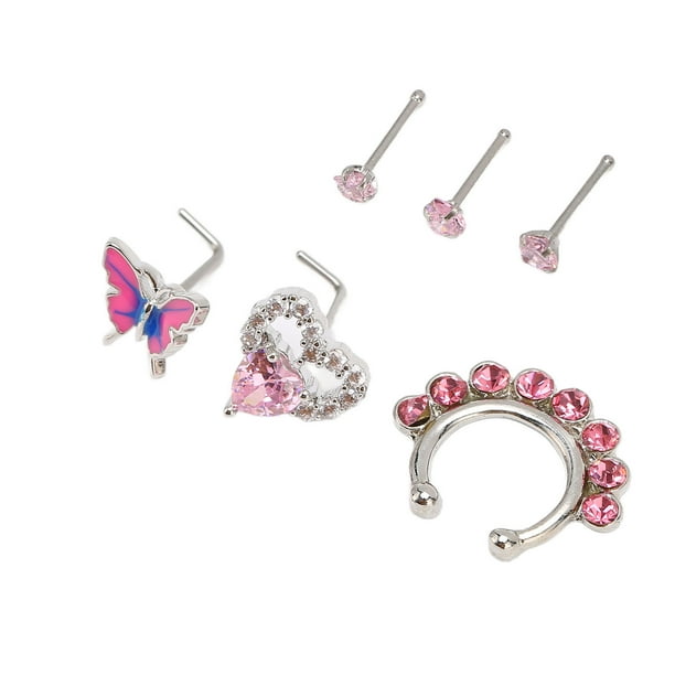 Joyas para piercing de nariz, 6 piezas de joyería para piercing de nariz, piercing para el cuerpo, anillos para la nariz, pendientes de aro, mejoran tu experiencia