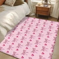thumbnail image 5 of Sweet Stripe Bows Washable Area Rug 2.7 x 5 ft Love Cute Bow Pink Theme, Soft Non Slip Rugs Stain Repellent Indoor Felt Carpet for Living Dining Room Bedroom Home Office, 5 of 9