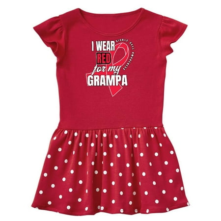 

Inktastic Sickle Cell Awareness I Wear Red For My Grampa Gift Toddler Girl Dress