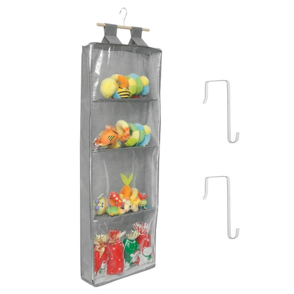 Nonwoven Hanging Yarn Storage Bag Wall Mounted Knitting Organizer with 4 Compartment Large Capacity Hanging Yarn Holder for Clothes