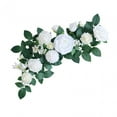 thumbnail image 5 of Tongina Artificial Flower Swag Artificial Flowers Roses Photography Props Olive Leaves Chair Back Flowers Flower Bench for Wedding Bench white, 5 of 8