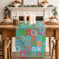 thumbnail image 2 of Table Runner 60 Inches Long for Kitchen Dining, Colorful Ethnic Dresser Scarf Farmhouse, Dining Table Decorations for Wedding/Parties, Modern Abstract National Geometric Teal 13 x 60 In, 2 of 8