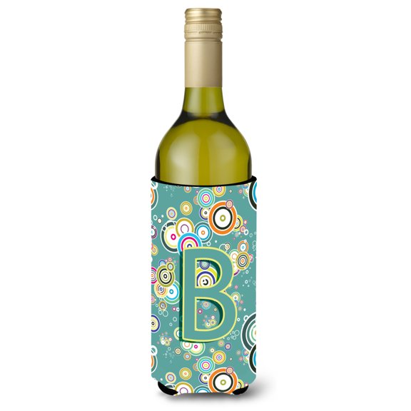 Carolines Treasures CJ2015-BLITERK Letter B Circle Circle Teal Initial Alphabet Wine Bottle Beverage Insulator Hugger