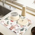 thumbnail image 2 of Yayeee Dish Drying Mat for Kitchen Counter 18" x 24" Microfiber Super Absorbent Coffee Decorative Pad, Christmas Cups, 2 of 9