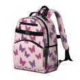 thumbnail image 2 of Butterfly and Daisy Pink Pattern Cute School Backpack Bag for School with Padded Back and Adjustable Shoulder Straps 15.25"x11.5"x5.25", 2 of 5