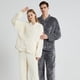 thumbnail image 3 of Pijama de polar de coral suave para mujer, cárdigan grueso y cálido de invierno, pijama para pareja que se puede usar al aire libre, traje de casa, 3 of 5