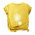 thumbnail image 3 of Outfmvch t shirts for women Fashion Casual Print Short Sleeves Loose T-Shirt womens tops shirts for women Yellow, 3 of 5