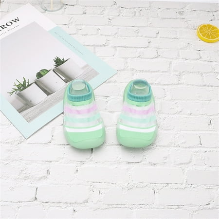 

NEGJ Color First Shoes Casual Stripe Indoor Elastic Toddler Walkers Socks Baby Baby Shoes