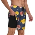 thumbnail image 2 of Naloa Cute Puffer Fish Print Men Swim Trunks with Compression Liner ,Board Shorts,Men's Swim Shorts with Drawstring and Elastic Waistband-Small, 2 of 6