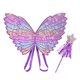 thumbnail image 1 of Conjunto de 2 piezas de disfraz de princesa hada para niñas de Halloween y Navidad con varita de estrella y mariposa de colores para fiesta de disfraces para niños, 1 of 7