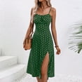 thumbnail image 4 of SZJXBUY Women's Polka Dot Dresses Plus Size,Sundresses for Women 2024 Sexy Boho Spaghetti Strap Polka Dot Tank Dress Flowy High Side Split Long Maxi Dresses Army Green,XXL, 4 of 6