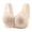 Beige, variant on XRoczxe Women Front Closure Lace Bra Wide Shoulder Straps Wire Free Supportive Non Sag Comfort Everyday Underwear Multiple Solid Colors