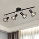 thumbnail image 1 of Lámpara de techo LED con 4 puntos giratorios ajustables, lámpara de techo industrial retro en jaula de metal negro, focos de techo, iluminación de suspensión, punto LED para cocina, pasillo, sala de, 1 of 5