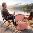 thumbnail image 4 of ELLEGNT 21 QT Portable Hard Cooler, Insulated Ice Chest with 2 Cup Holders, Pink, 4 of 10