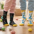 thumbnail image 5 of Forfamy 5 Pairs Easter Socks for Women Easter Bunny Crew Socks Rabbit Carrot Egg Pattern Socks Fun Socks for Easter Party Gift, 5 of 7