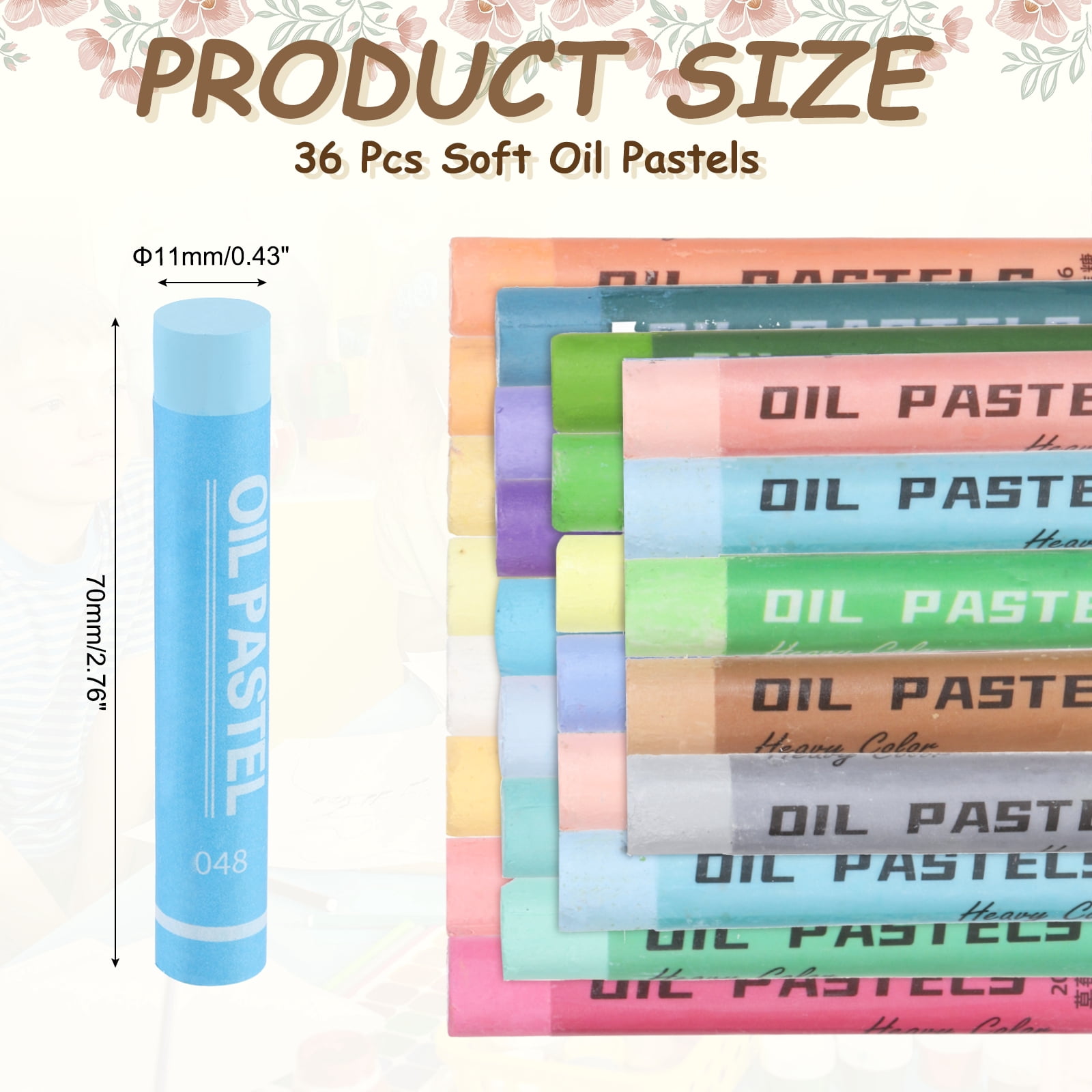 Uxcell Soft Oil Pastels, Oil Pastel Crayons Vibrant Color Blendable Art Supplies for Painting Drawing Blending Painting Artists Beginners Professional(Light Blue, Pack of 36)