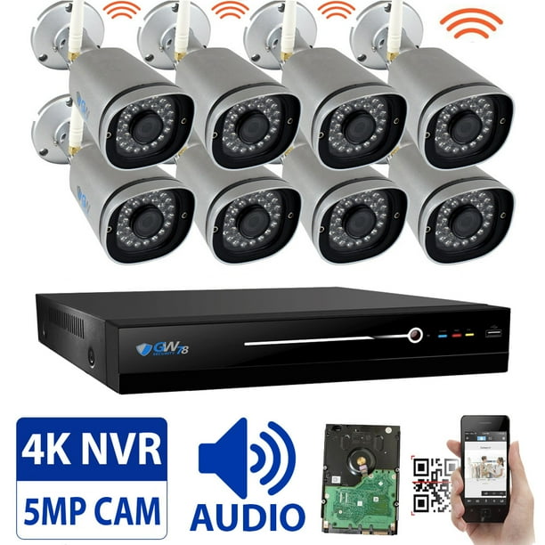 5Megapixel Video & Audio Wireless Security Camera System 8CH 4K NVR