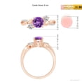 thumbnail image 6 of ANGARA Natural Amethyst and Diamond Twisted Vine Ring in 14K Rose Gold for Women (Size-6mm) | February Birthstone, Birthday, Anniversary, Jewelry Gift for Women | Natural Amethyst Ring, 6 of 10