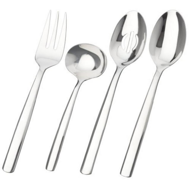 Ginkgo International Ltd 18531-8 Simple Mirror Finish 4 pc Hostess Set