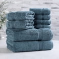 thumbnail image 2 of Superior Egyptian Cotton Absorbent 8-Piece Sapphire Towel Set, 2 of 13