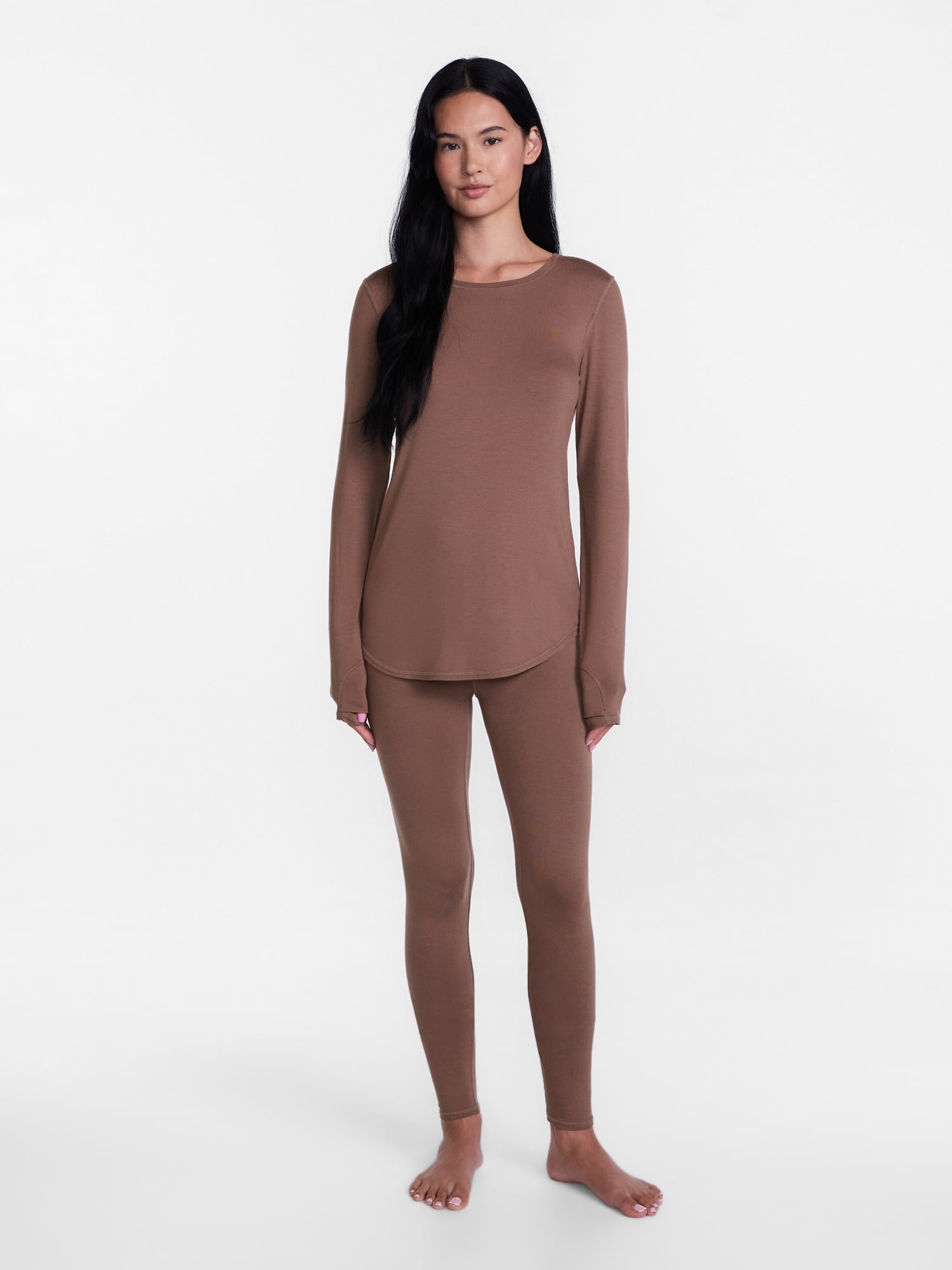 ClimateRight by Cuddl Duds Women’s Mild Essential Base Layer Livaeco Jersey Long Sleeve Crewneck Thermal Top, Sizes XS-4X
