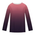 thumbnail image 4 of Fancifize Womens Trendy Long Sleeve Shirts Color Block Casual Crewneck Pullover Top Tshirt Basic Tee Loose Soft Fall Fashion Outfits, 4 of 5