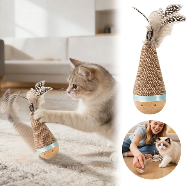 BotaniNest Cat Scratch Board Sisal Stress Relieving Game Interactive Scratch With Slip Bottom For Psychological Training Enrichment Indoor Teething