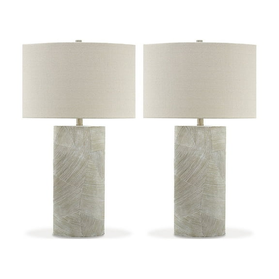 Signature Design by Ashley Bradard Rustic Contemporary Table Lamp, Brown & Ivory