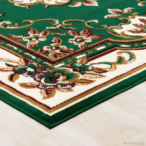 Allstar Green Woven High Quality Rug. Traditional. Persian. Flower