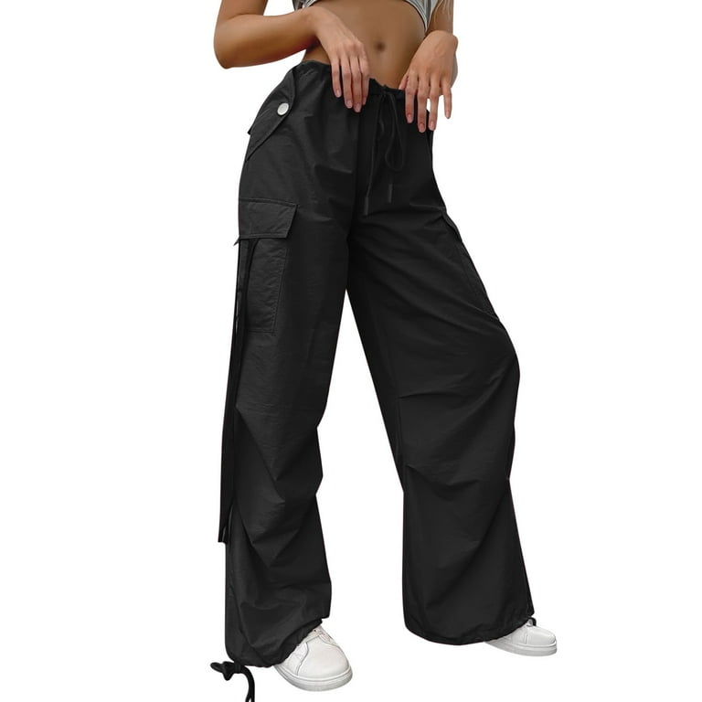 Wide Leg Cargo Show Off Trouser - Black