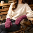 thumbnail image 2 of QASIEATN Women's Gloves Mittens Women Mittens Double Cute Stretchy Soft Thickened Cold Color Autumn Winter Girls Gloves for Riding Fall Fashion Accessories, 2 of 4