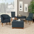 thumbnail image 1 of HomePop Ottoman de Rangement Carré Surdimensionné avec Bois, 1 of 5