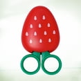thumbnail image 2 of Strawberry Shape Creative Fruit Shape Scissors Refrigerator Paste Art Scissors Stainless Steel Children Safety Iron Suction Scissors Red Color, 2 of 2
