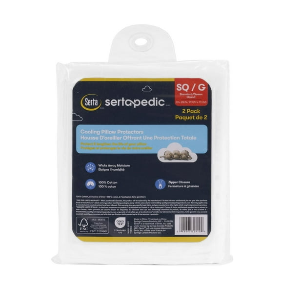 Serta Cooling Pillow Protector, Pack of 2, Size: Standard/Queen