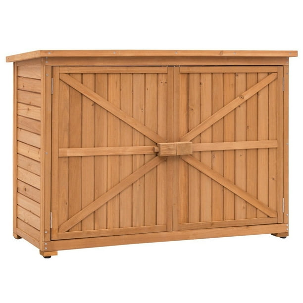 Ktaxon 38 Double Doors Fir Wooden Garden Yard Shed Lockers Outdoor
