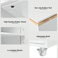 thumbnail image 4 of ChenyueFurn Rolling Kitchen Island with Extendable Table, LED & Power Outlet,White, 4 of 11