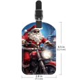 thumbnail image 6 of Square 2Pack PU Leather Santa Claus Motorcycle Cruise Luggage Tag with Privacy Cover and Name ID Tag for Travel Handbags Backpacks Luggage Tags, 6 of 6
