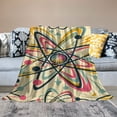 thumbnail image 2 of Orinice Atomic Motifs Retro Design Warm Lightweight Blanket Soft Fleece Blankets for All Seasons, Living Rooms Sofa Decor Cow Gifts, Multiple Sizes Available 40x50in, 2 of 6