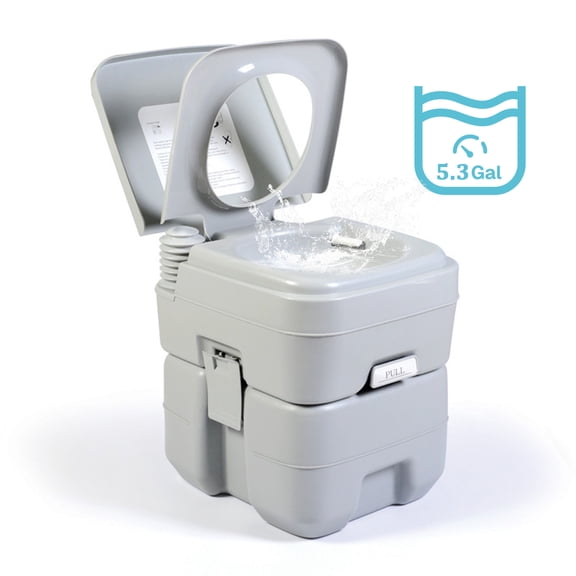 BN-LINK Portable Camping Toilet, Porta Potty for Adults, 5.3 Gallon Waste Tank, Travel Toilet for RV Camping, Boating, Hiking