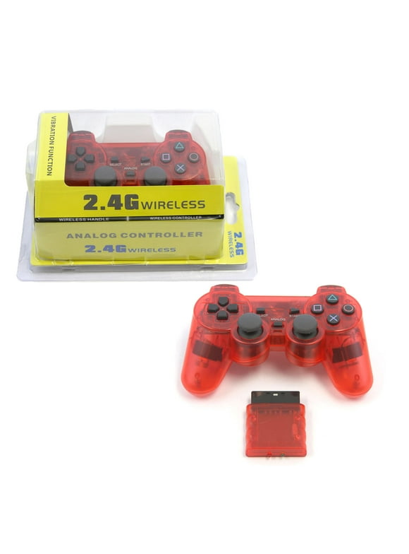PS2 2.4 GHz Wireless OG Controller Pad - Clear Red (Hexir)