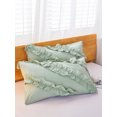 thumbnail image 1 of Move Over Green Ruffled Pillowcases Queen, Boho Chic Pillow Cover Set of 2, Washed Microfiber Ruffles Pillow Case, 1 of 5
