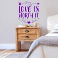 thumbnail image 1 of VWAQ Love is Worth It Wall Decal Romantic Wall Decor - 23"H X 23"W PURPLE, 1 of 1