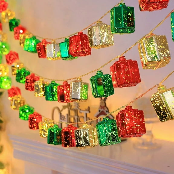 Anhility Christmas Gifts Box String Lights, 118.11 in Christmas Gifts Box Decorative String Lights, Waterproof Christmas Lights for Indoor Home Decor Xmas Tree Winter Party, Yellow