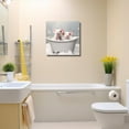 thumbnail image 4 of WFSposter Funny Animal Bathroom Wall Art Cute Pig in Bathtub with Bubbles Canvas Prints Posters Toilet Pictures for Baby Room Decor Framed (Bathroom-1, 12.00"x12.00"), 4 of 6