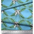 thumbnail image 3 of Soimoi Blue Moss Georgette Fabric Pine & Leaves Decor Fabric Printed Yard 44 Inch Wide, 3 of 3